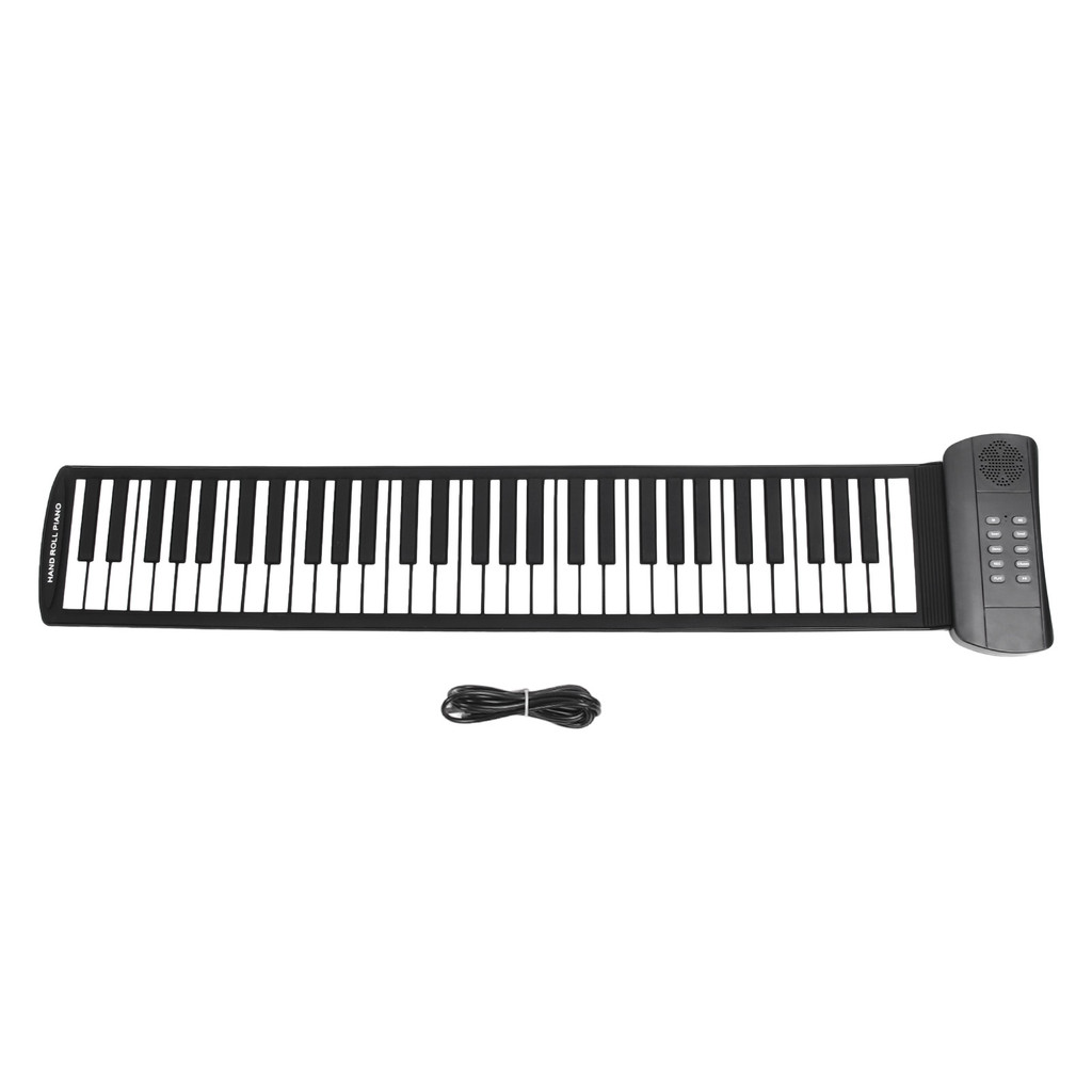 wohobr Roll Up Piano Kids 61 Teclas Eletrônico Engrossar Portátil Dobrável Teclado Recarregável USB