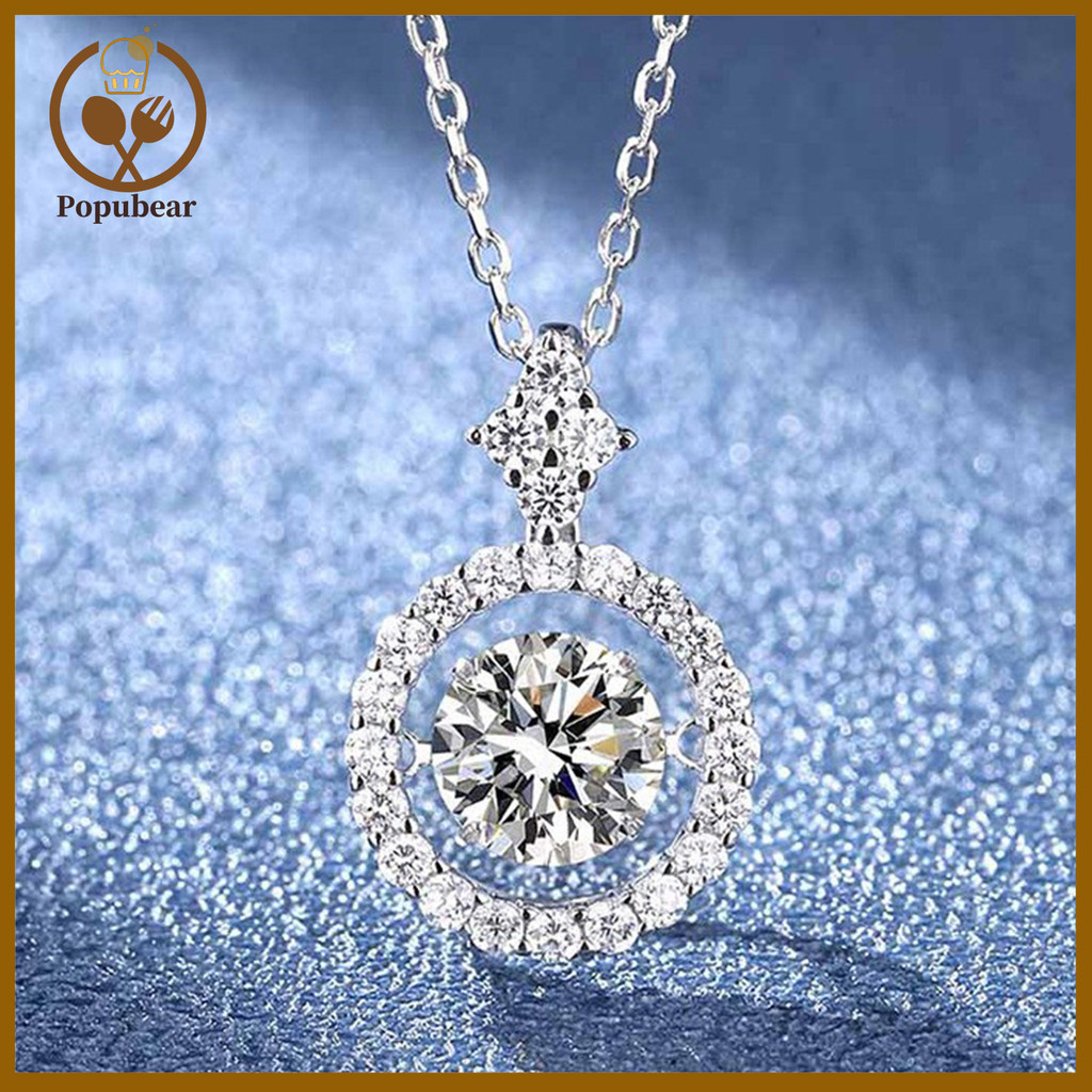PLAY-Colar Feminino Com Pingente Redondo De Strass , Joia Brilhante , Presente De Aniversário Para Esposa , Namorada , M