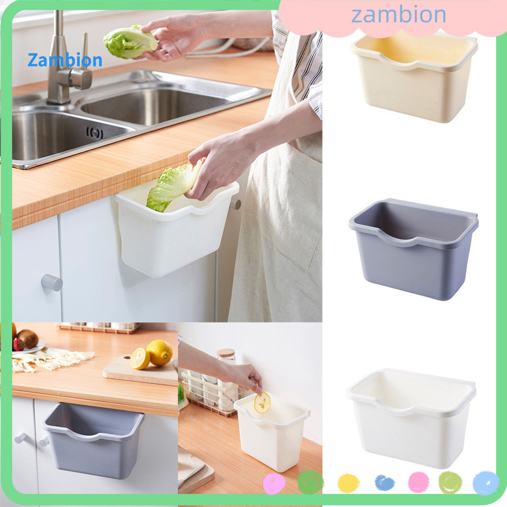 { zambion.br } Porta Do Armário De Cozinha Pendurado Lixo Lata Recipiente De Armazenamento De Artigos Diversos