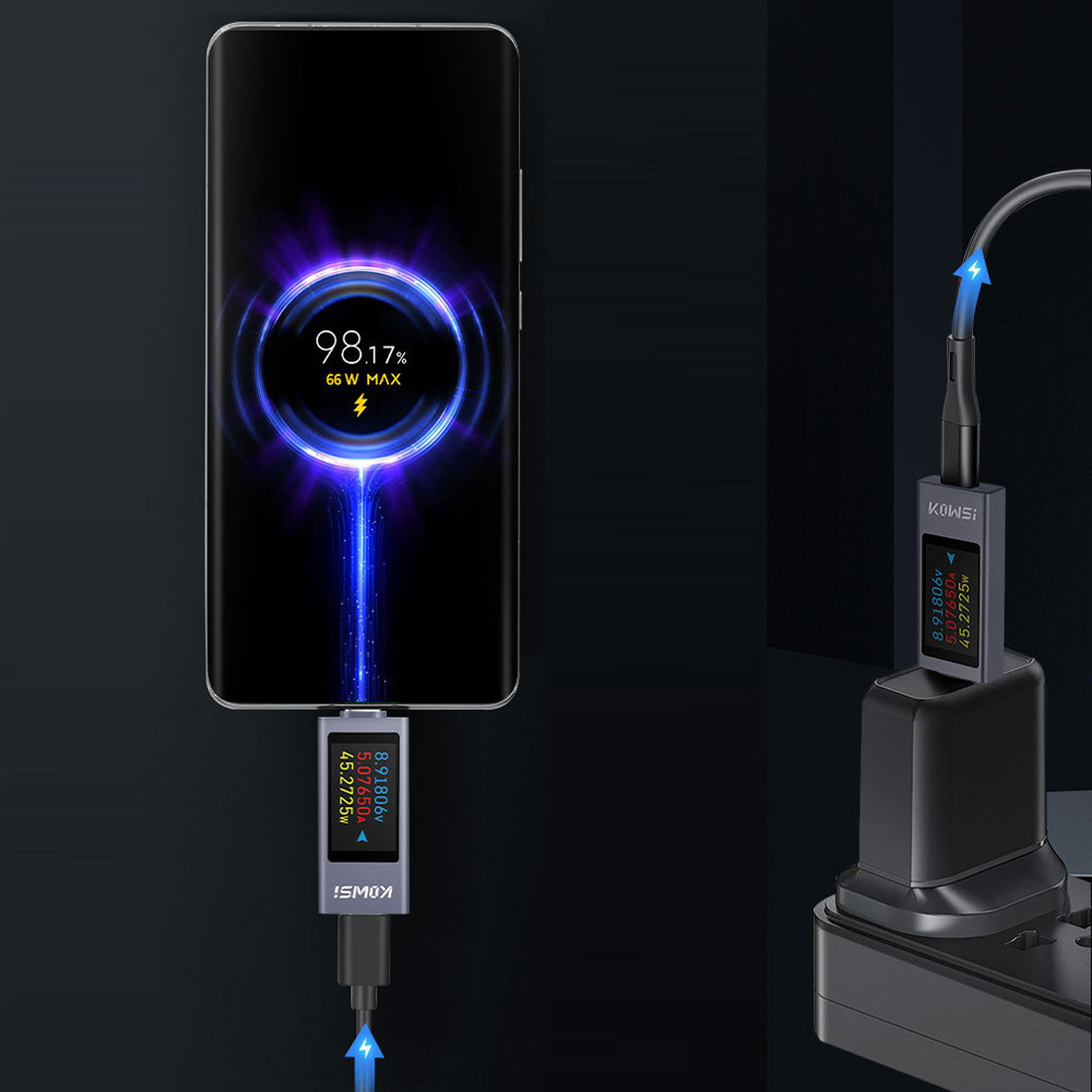 [Em Estoque] Testador De Carregamento De Celular Tipo C PD Voltímetro De Corrente Contínua Carcaça De Liga De Alumínio S