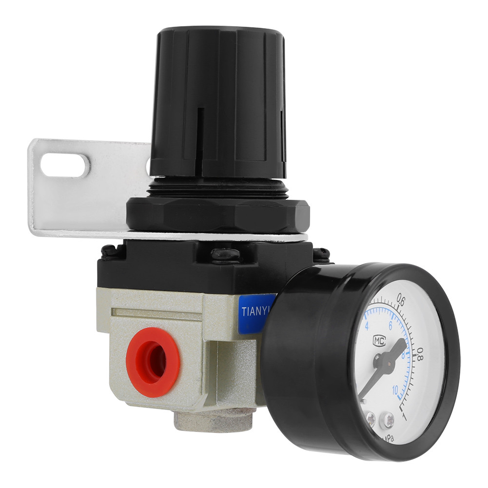 [Em Estoque] AR2000-02 G1/4 Fonte De Ar Unidade De Tratamento De Gás Regulador De Pressão Do Filtro Com Medidor