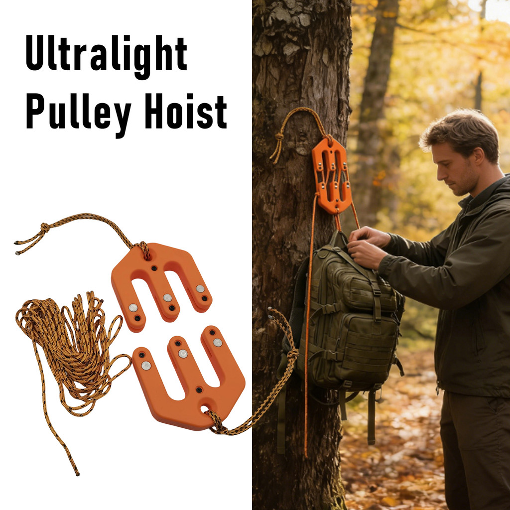 tshitoli-2Pcs Sistema De Equipamento De Bloco De Jogo Ultraleve Polia Talha Backcountry Garagem Ao Ar Livre Ferramentas