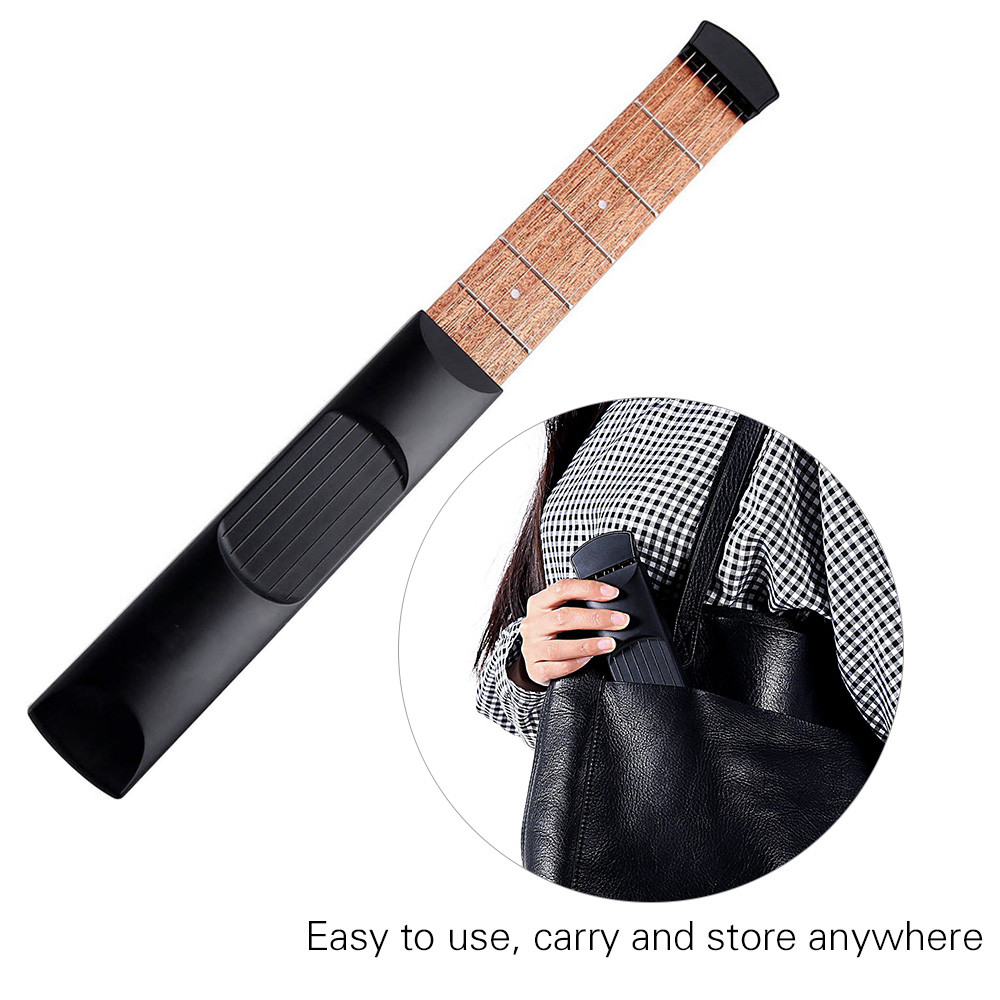 [Em Estoque] Modelo De Traste De 6 Cordas Portátil Bolso Guitarra Pescoço Acorde Trainer Ferramenta De Prática De Madeir