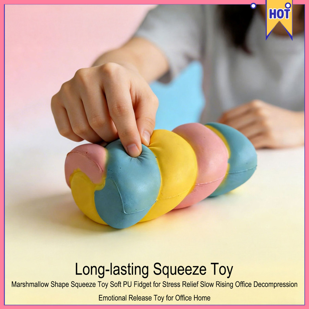 Wandereve Marshmallow Shape Squeeze Toy Soft PU Fidget Para Alívio Do Estresse Lento Rising Office Descompressão Brinque