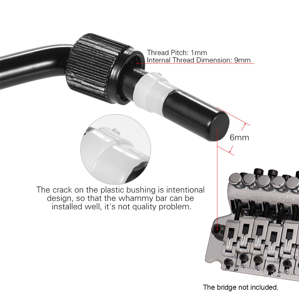 [Em Estoque] Guitarra Elétrica Tremolo Trem Vibrato Arm Whammy Bar Crank Lever Para Sistema De Ponte Preto