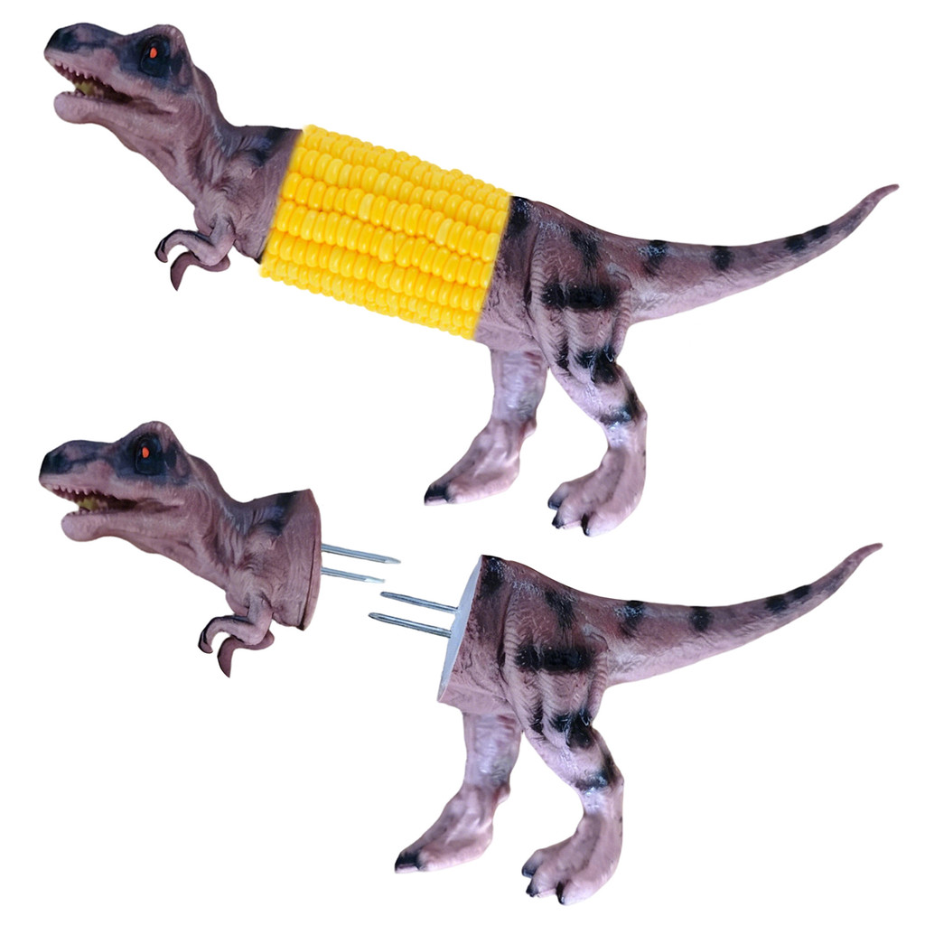 LY-Suporte Para Espiga De Milho De Dinossauro , Garfo Impresso Em 3D , Espetos Criativos Com Garfos De Aço Inoxidável ,