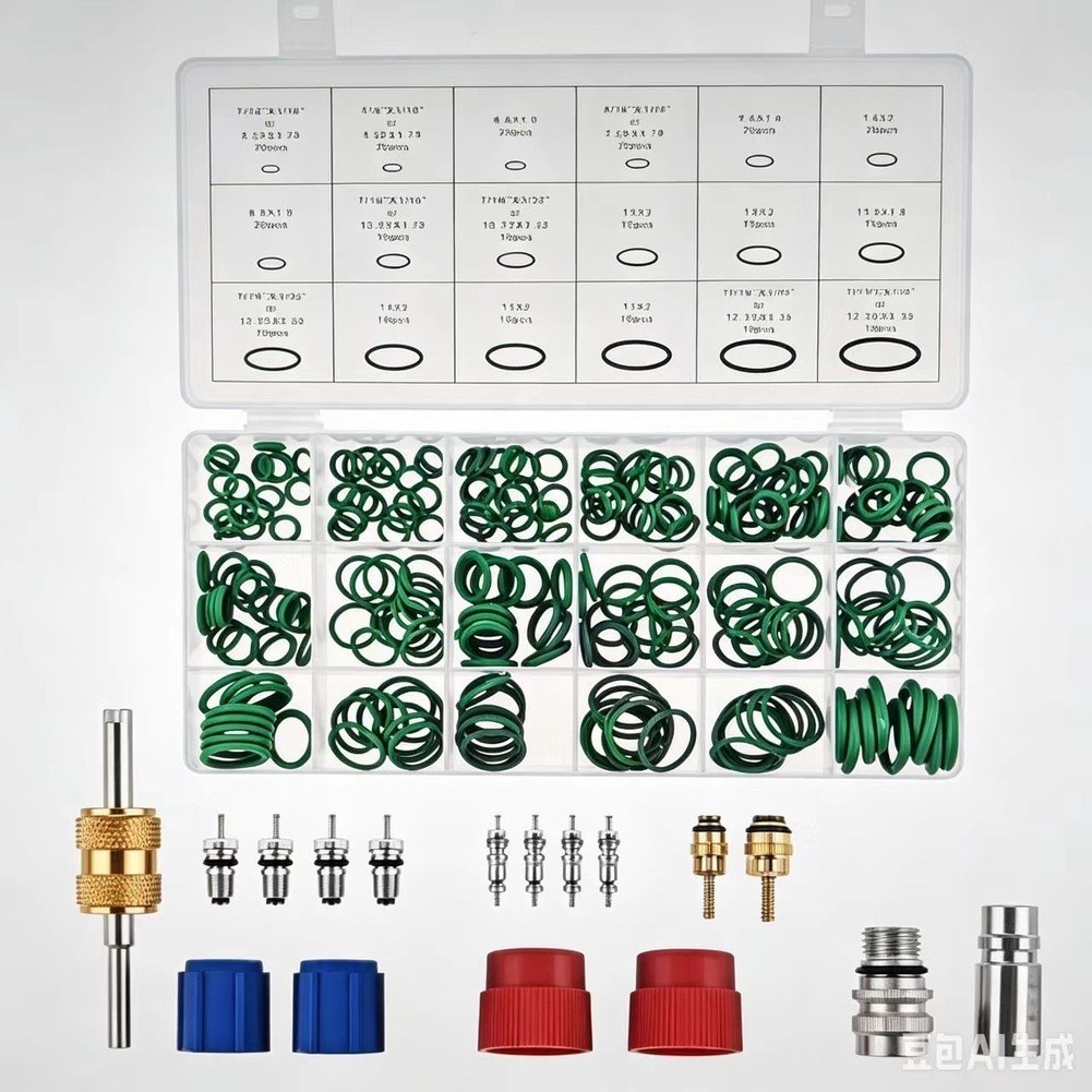 [MTN] 17 Pcs Kit De Núcleo De Válvula AC Para Carro + 270 Rubbber O-Ring Seal Junta Arruela Conjunto
