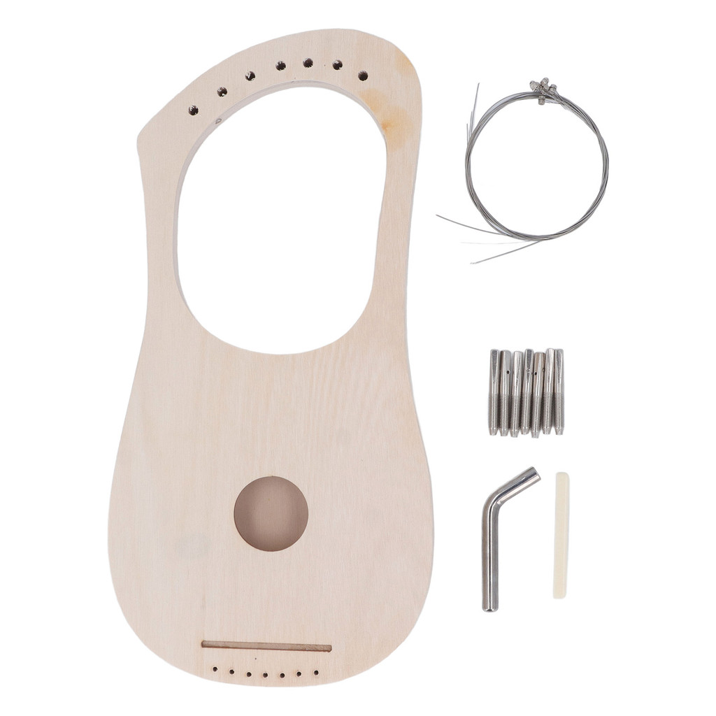 Lira Harpa 7 Cordas DIY Kit Instrumento Basswood Com Chave De Afinação Pinos De Ponte De Sela