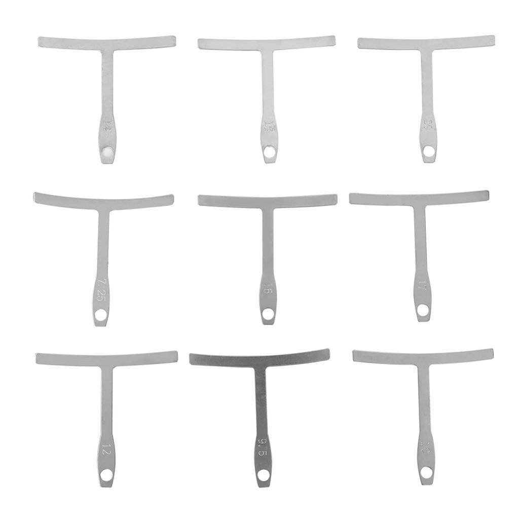 [Em Estoque] 9 Peças Medidor De Raio De Corda Universal Para Guitarra Baixo Ponte Fingerboard Sela 7.25'~ 20