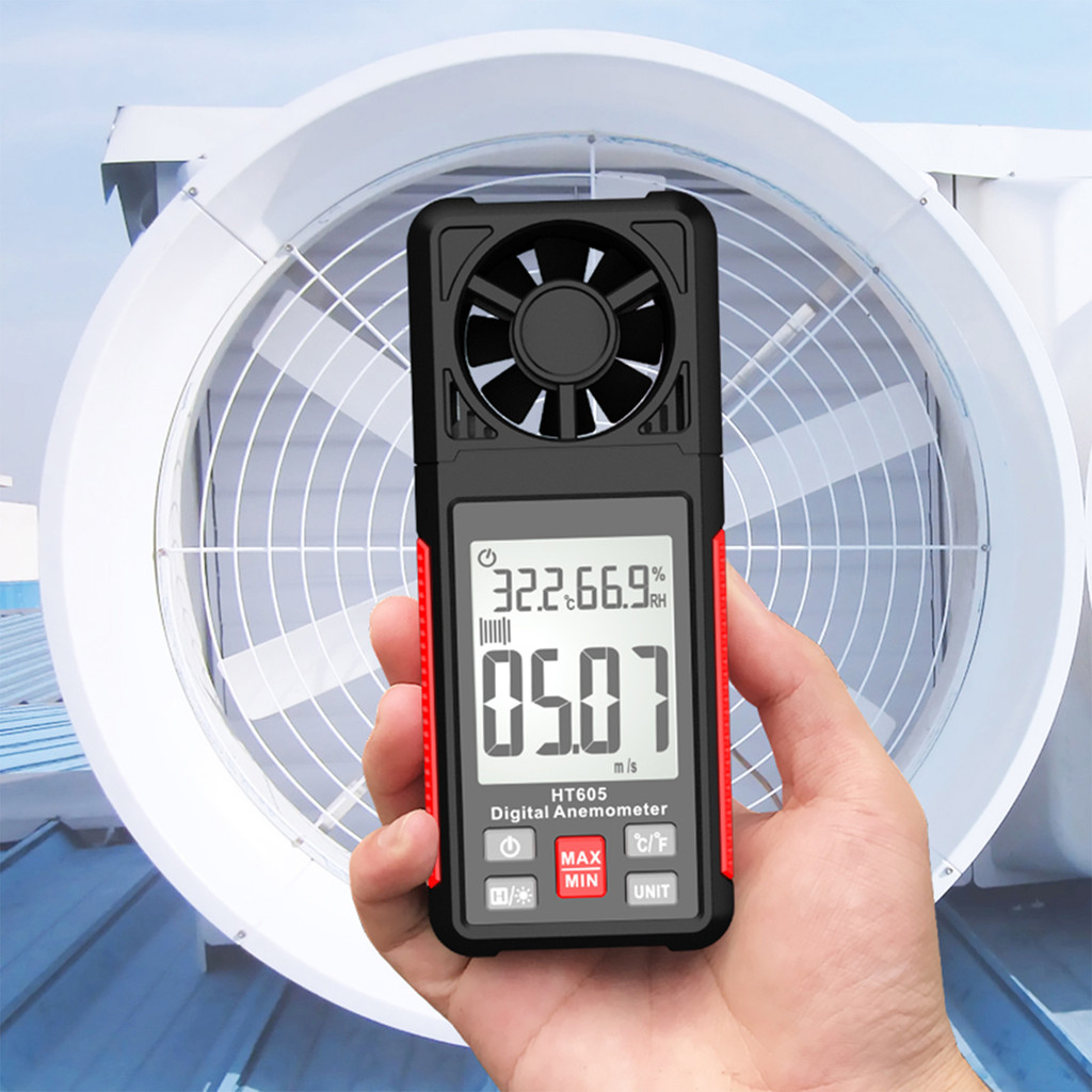 [Em Estoque] HABOTEST HT605 LCD Anemômetro Digital Termômetro Medidor Portátil De Velocidade Do Vento Temperatura E Umid