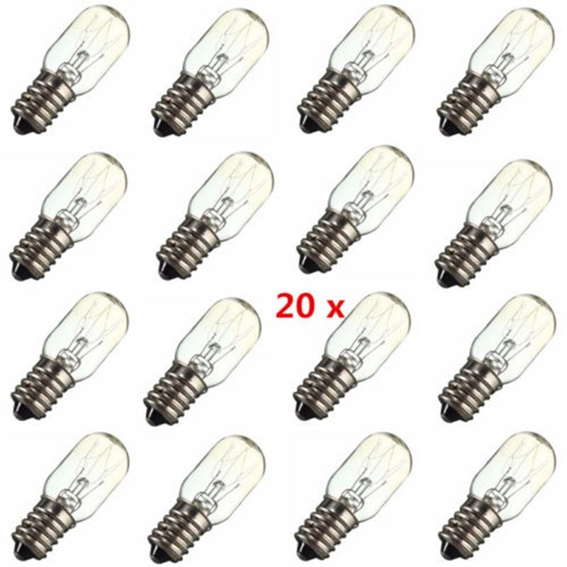 [BUHO] 20 Pcs E14 15W Lâmpada Globo Luz Geladeira Substituição AC220V-240V