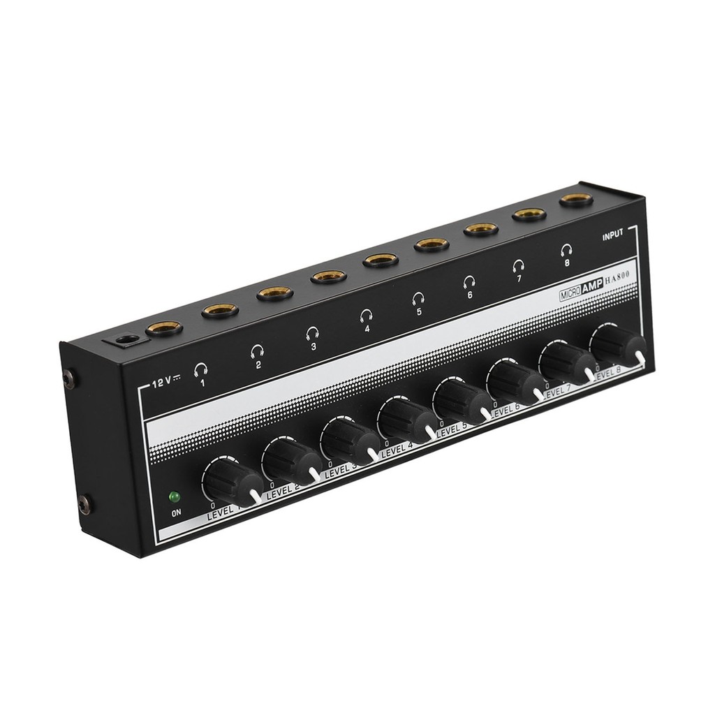 [Em Estoque] Amplificador De Fone De Ouvido HA800 Áudio . Mini Microfone Estéreo Ultracompacto De 8 Canais AMP Com Adapt