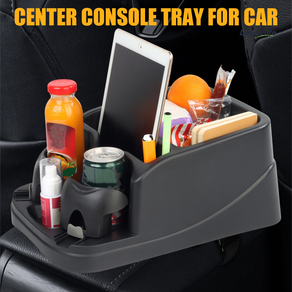 Lveyurlife Pequeno Console Central Organizador De Carro Com Suporte Para Bebidas Universal Banco Traseiro Caixa De Armaz