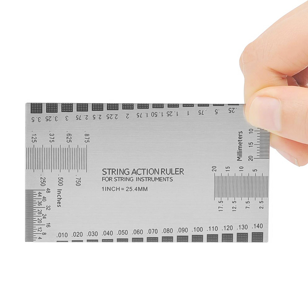 [Em Estoque] Régua De Ação De Corda De Guitarra De Aço Inoxidável , Ferramenta De Medição De Passo 89 * 51mm Para Acústi