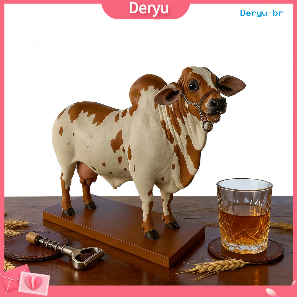 [deryu] 2L Dispensador De Licor De Touro Vinho Vodka Uísque Decanter Gado Brasileiro Recipiente De Bebidas Garrafa Decor