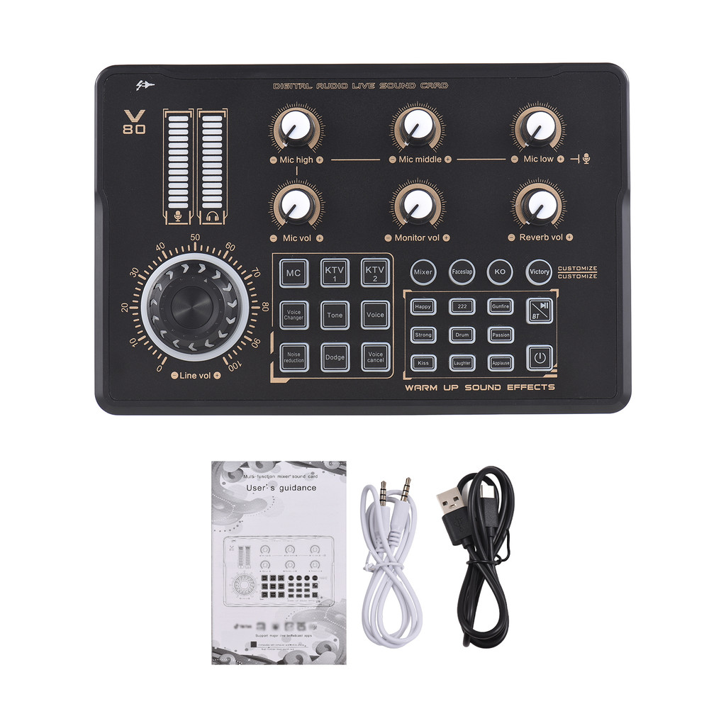 [Em Estoque] Placa De Som Ao Vivo Gravação De Áudio Mixer Profissional Com Efeitos De DJ E Trocador De Voz BT Interface