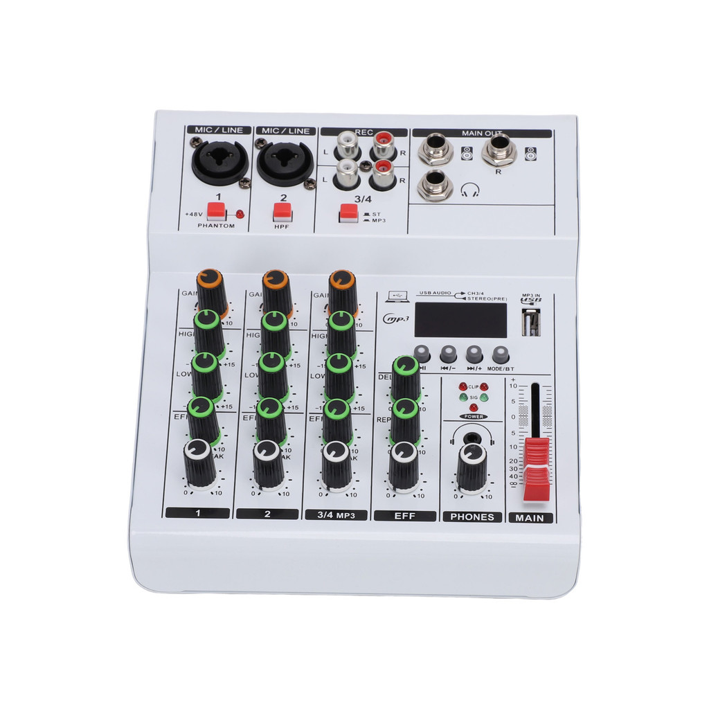 sicibr 4 Canais Mini Mixer De Som DJ Placa De Mistura Com BT MP3 USB 48V Phantom Power Amplificador De Guitarra Embutido