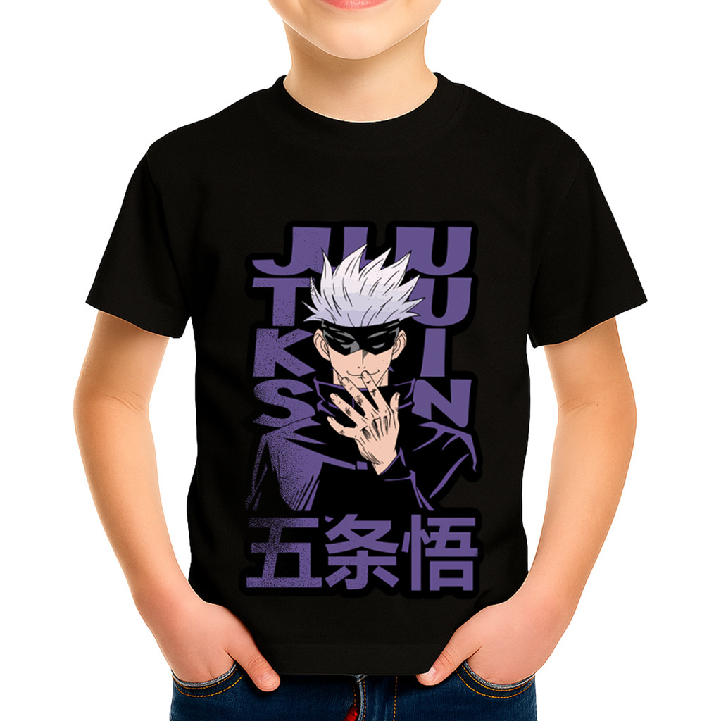Camisa Camiseta Infantil Juvenil Para Menino Menina 100% Algodão Jujutsu Kaisen Anime Mangá