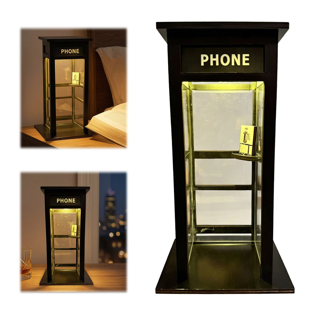 SHENYOU Lâmpada Ambiente Para Cabine Telefônica Vintage , Luz Noturna Retrô Alta De Mesa LED Quente Quarto , Escritório
