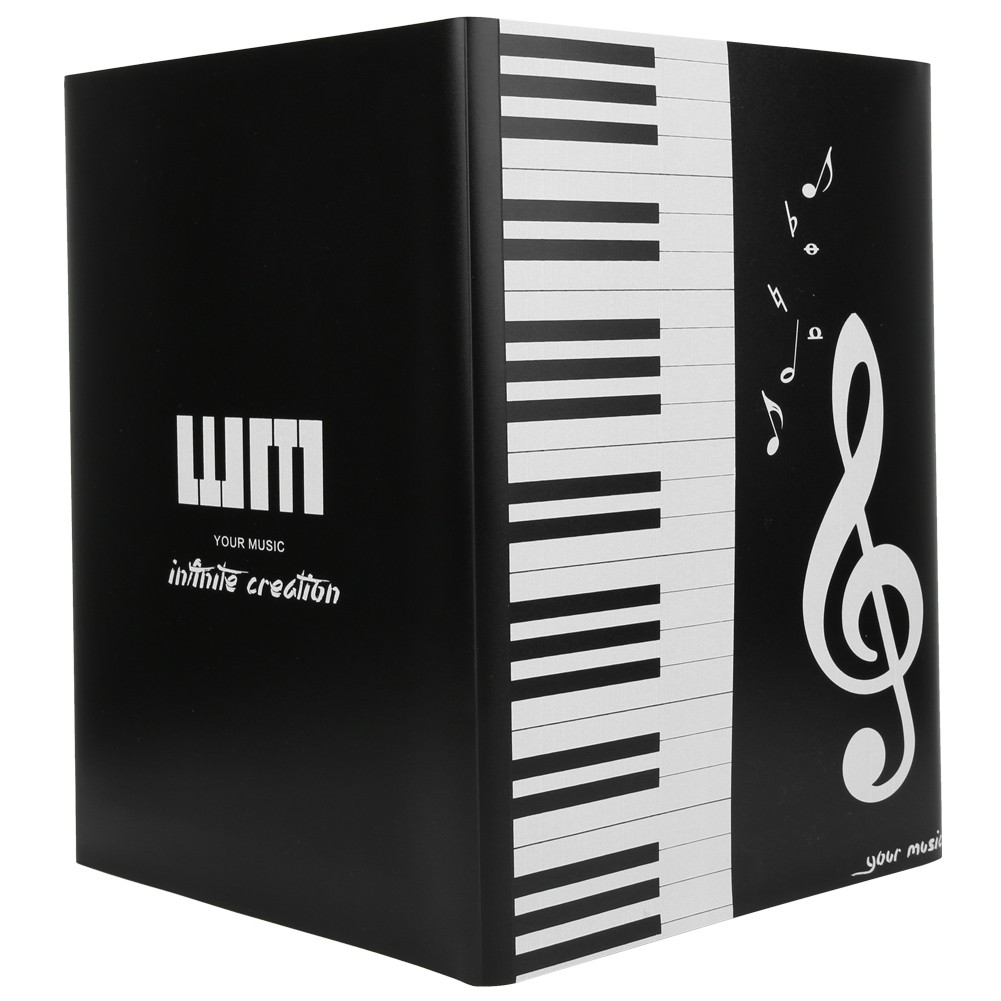 Pasta De Partituras Musicais toggbr Piano Temático De 4 Páginas Tamanho A4 Para Pianista