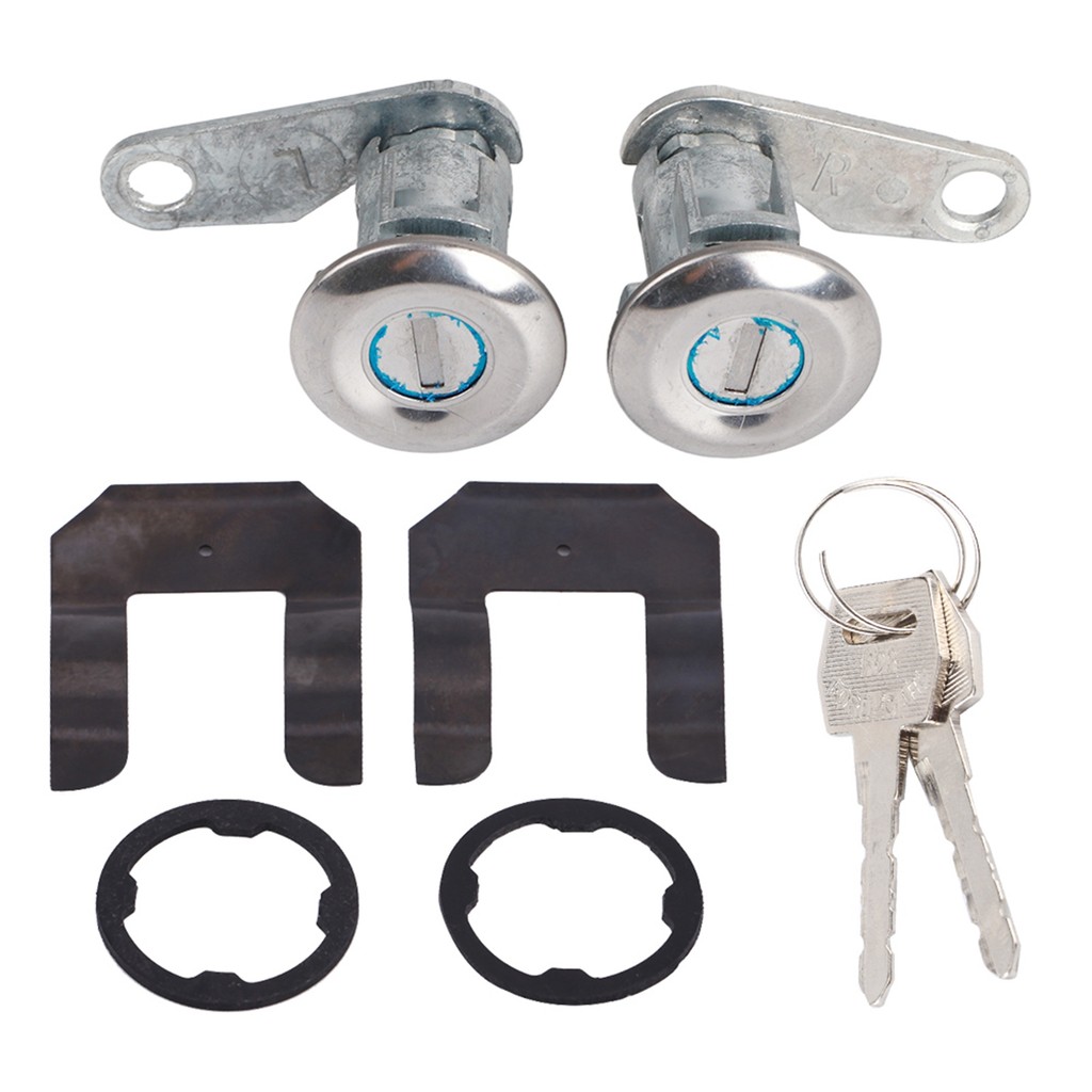 cawdbr Conjunto De Cilindro De Fechadura De Porta De Carro 2 Unidades Com 2 Chaves Para Ford 1988-1991