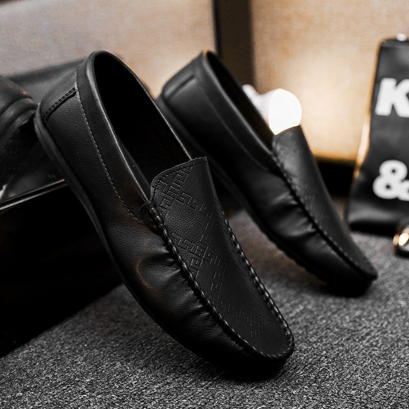 Sapatos masculinos sapatos masculinos novo estilo ervilhas sapatos casuais de couro baixo-Top masculino respirável sola