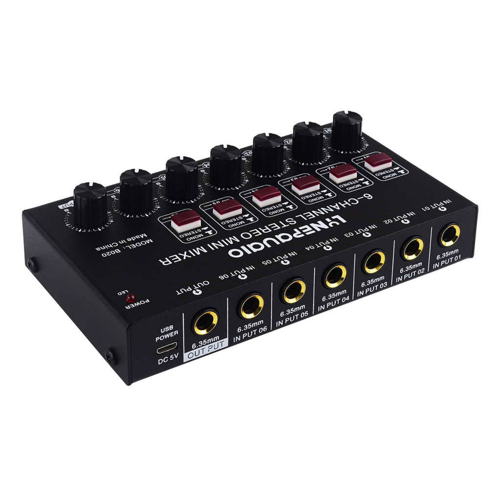 sicibr Mini Mixer De Áudio Estéreo De 6 Canais , Instrumento Musical , Vento Elétrico/Guitarra Elétrica/Piano Eletrônico