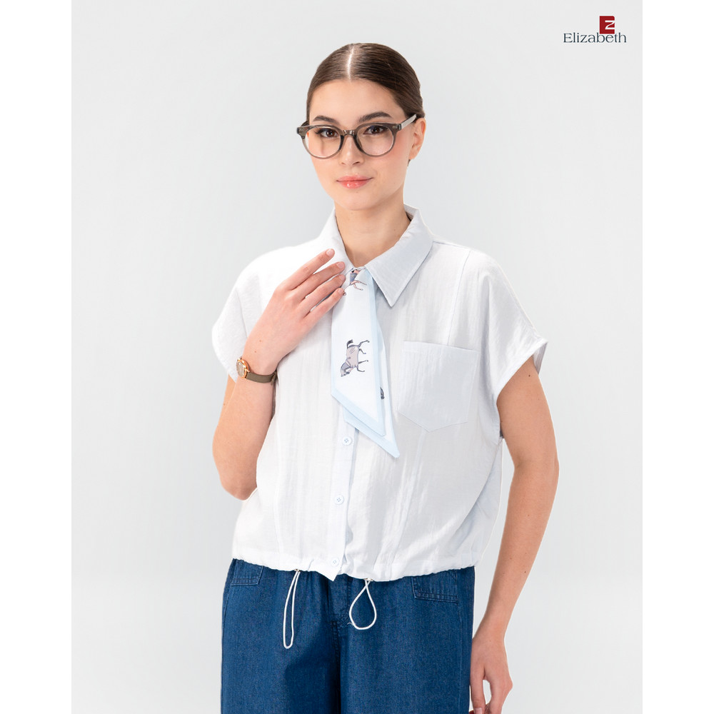 Elizabeth-Blusa Feminina Casual | Padrão De Lenço 0559-3891