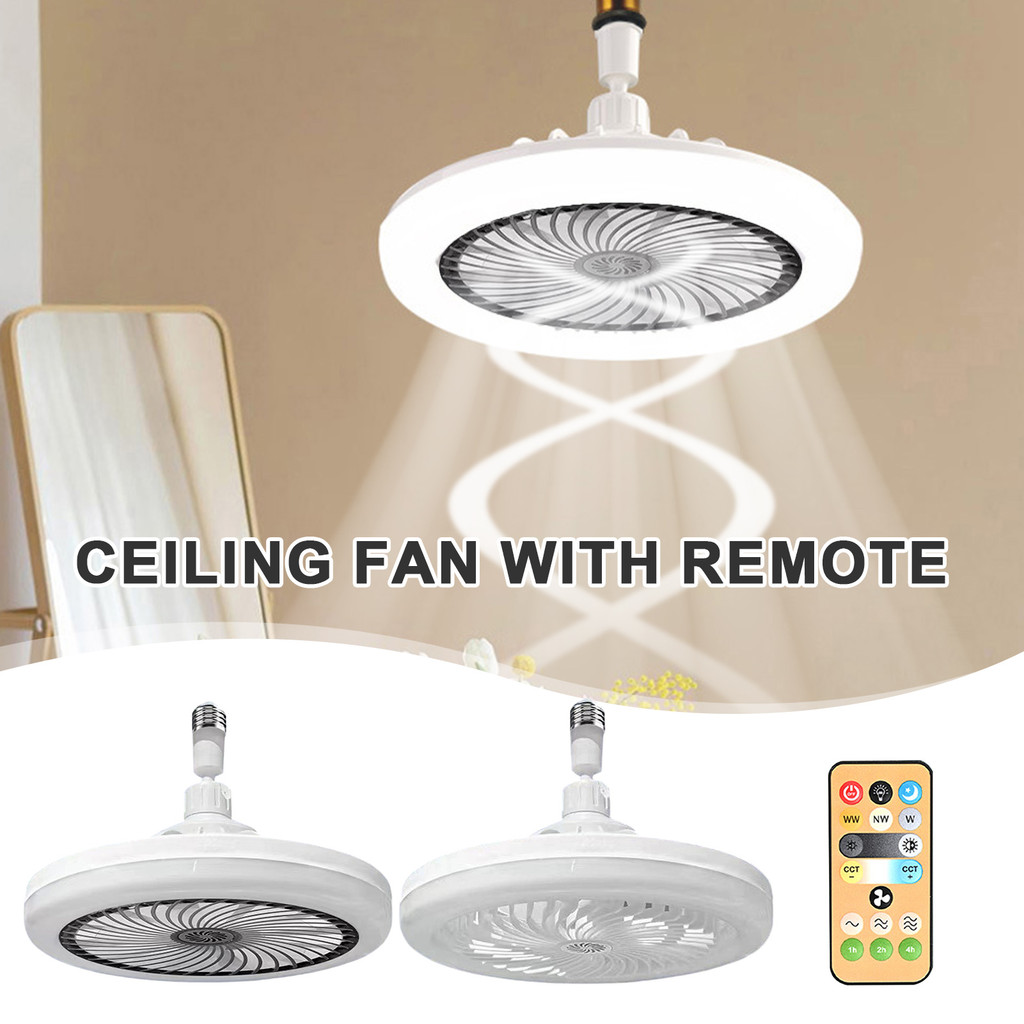 seafeel 30W E27 Ventilador De Teto Com Luz E Controle Remoto , Lustre De LED Regulável Para Sala De Estar , Quarto , Coz