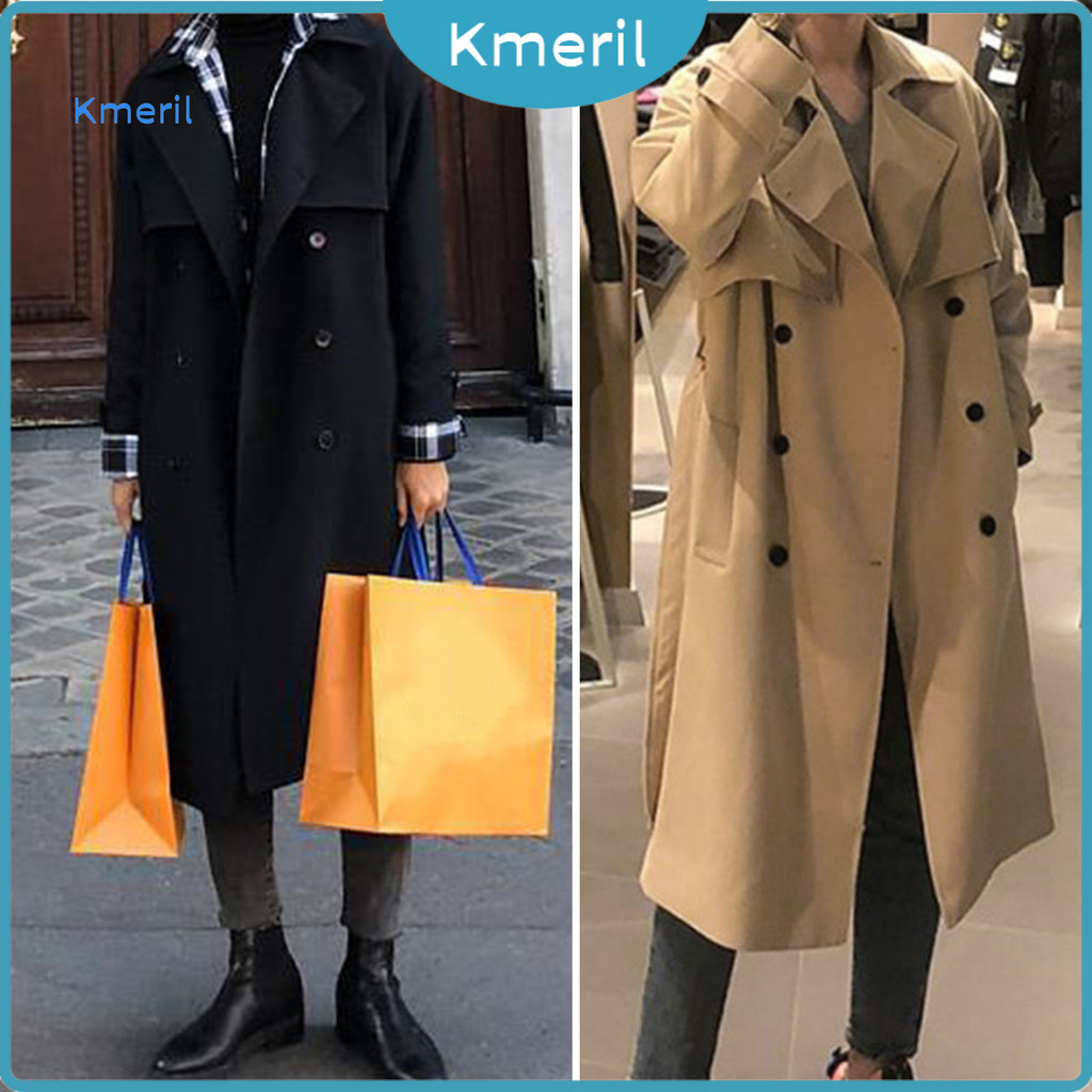 Casaco Corta-Vento Masculino Com Lapela , Manga Comprida , Peito Duplo , Cinto Ajustável , Trench Coat Bol
