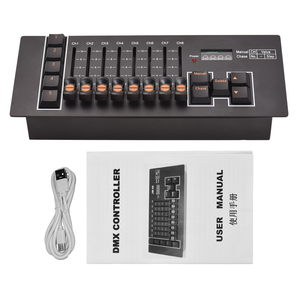 Controlador DMX 512 40 Canais Palco DJ Luz Para Luzes Festa Mostra Disco Pub Console Painel Com Memória De Desligamento 