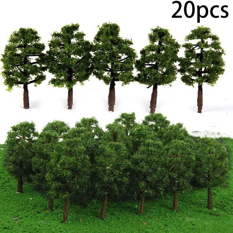 TWICE 20 Unidades 8 Cm Mini Modelo De Árvores Decoração De Paisagem Acessórios De Layout De Trem Faça Você Mesmo