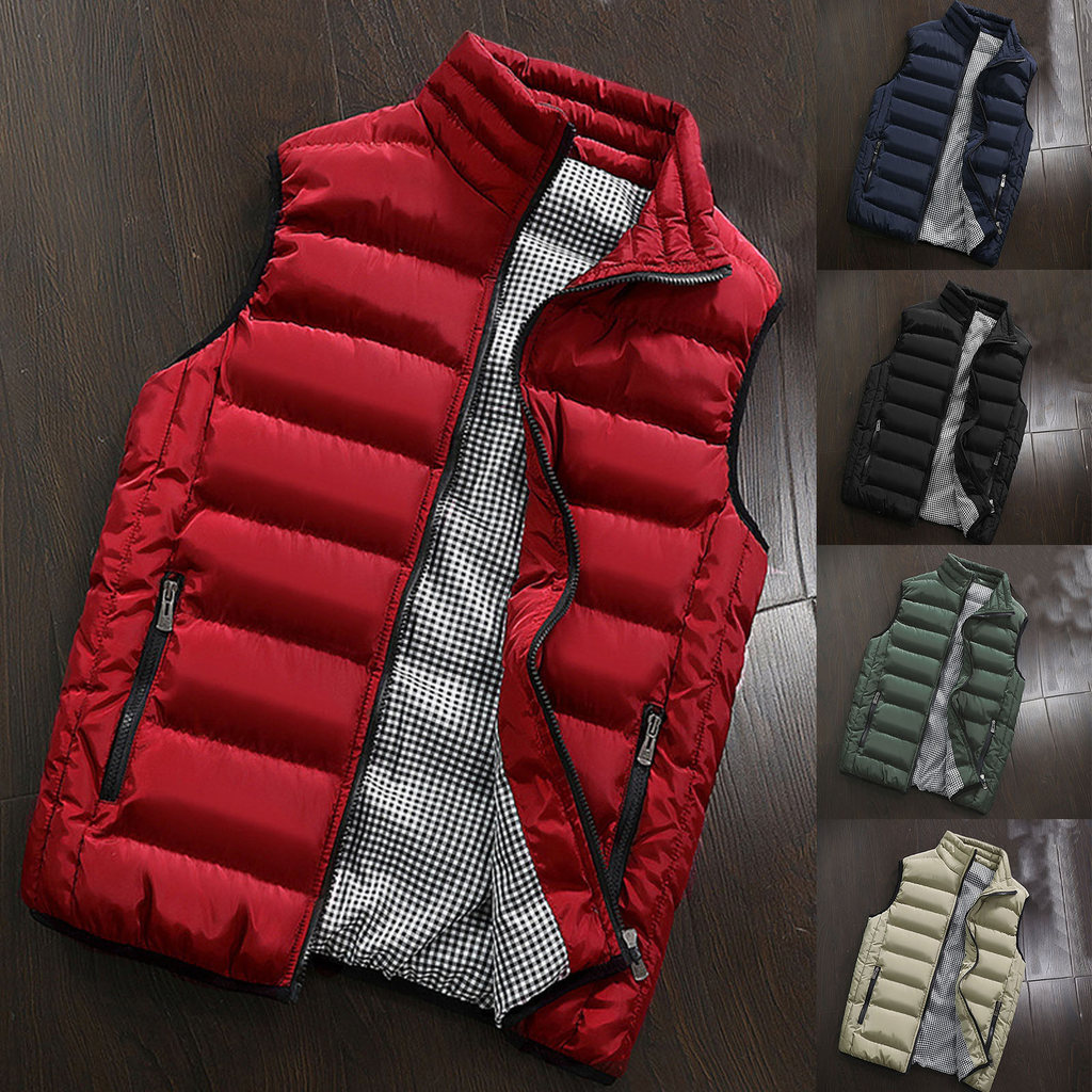 Supperbig Colete Masculino À Prova D'água Acolchoado Com Gola Grossa De Inverno Para Uso Diário