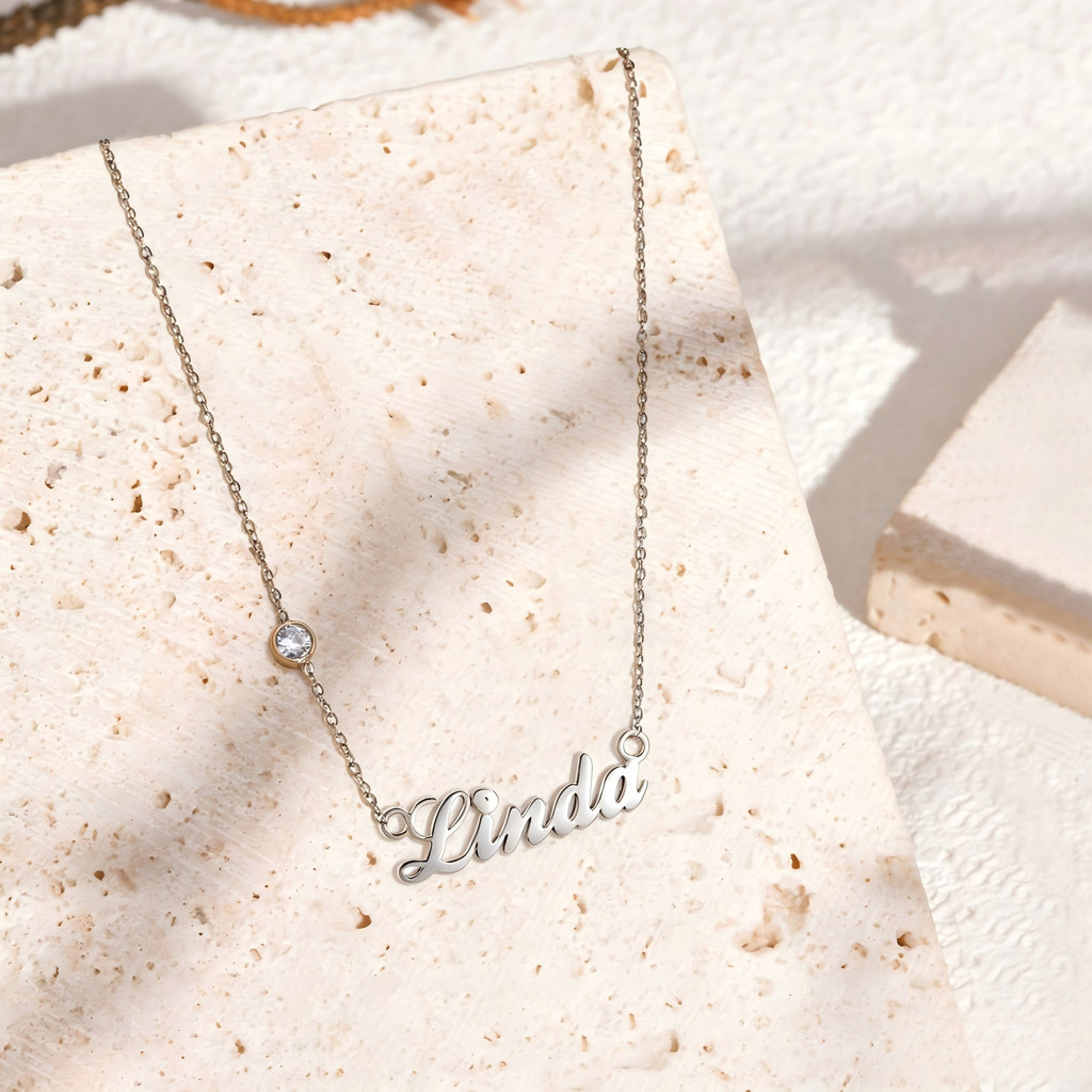 Colar Com Nome Personalizado Vnox Para Mulheres E Meninas, Pingente De, Presente De Aniversário Bebê · foto 2