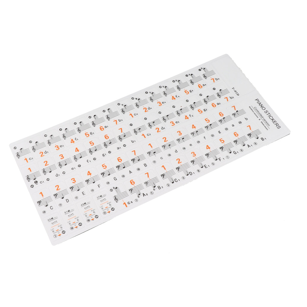 Tggbr Transparente 37 49 61 Teclado Eletrônico 88 Teclas Piano Stave Note Adesivo Versão Notação E Partituras Para Whi