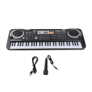 Teclado eletrônico de 61 teclas Teclado eletrônico portátil multifuncional infantil Alto-falantes duplos 16 tons + 10 ri