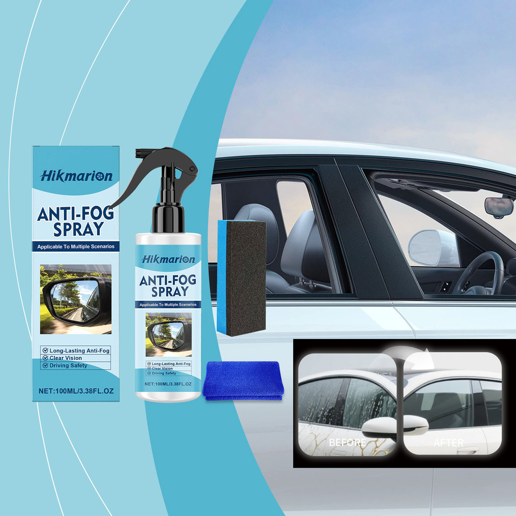 Shenhua Car Anti Fog Com Esponja De Pano , Janela Automotiva , Kit 100ml Panodefogger De Longa Duração Para Pára-Brisa E