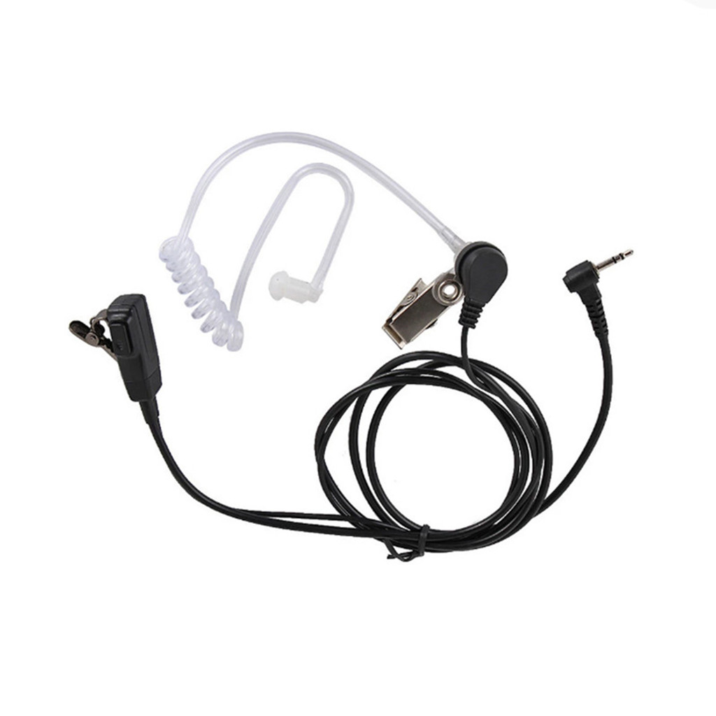 Walkie Talkie 2.5mm Fone De Ouvido 1 Pino Tubo Acústico Oculto Com Microfone PTT
