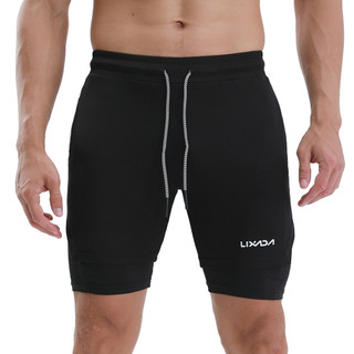 [Snowind1] Shorts De Corrida Masculinos Lixada 2 Em 1 Com Alça Para Toalha E Bolsos De Exercício De Secagem Rápida Trein