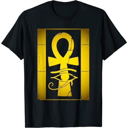 Mais Novo Antigo Egito Ankh Horus Símbolo Olho Design Camiseta Vendida