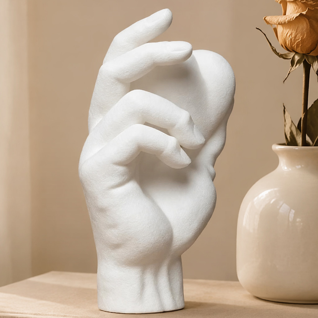 SHENYOU Estatueta Impressa Em 3D Com Coração De Mão , Decoração De Mesa Escultural Moderna E Minimalista , Destaque Româ