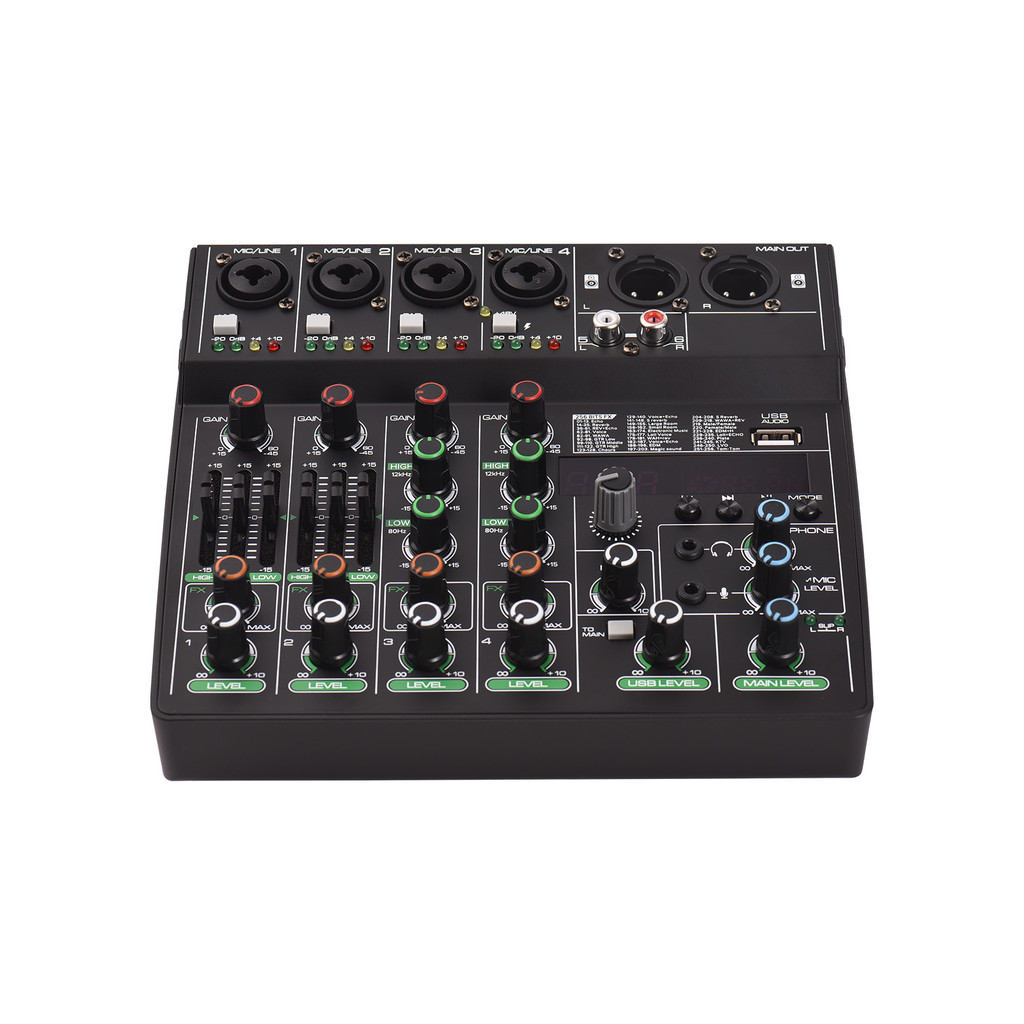 Tggbr Audio Mixer Console De Mixagem De 6 Canais Com 256 Efeitos 48V Phantom Power Para Gravação Em Estúdio Doméstico DJ
