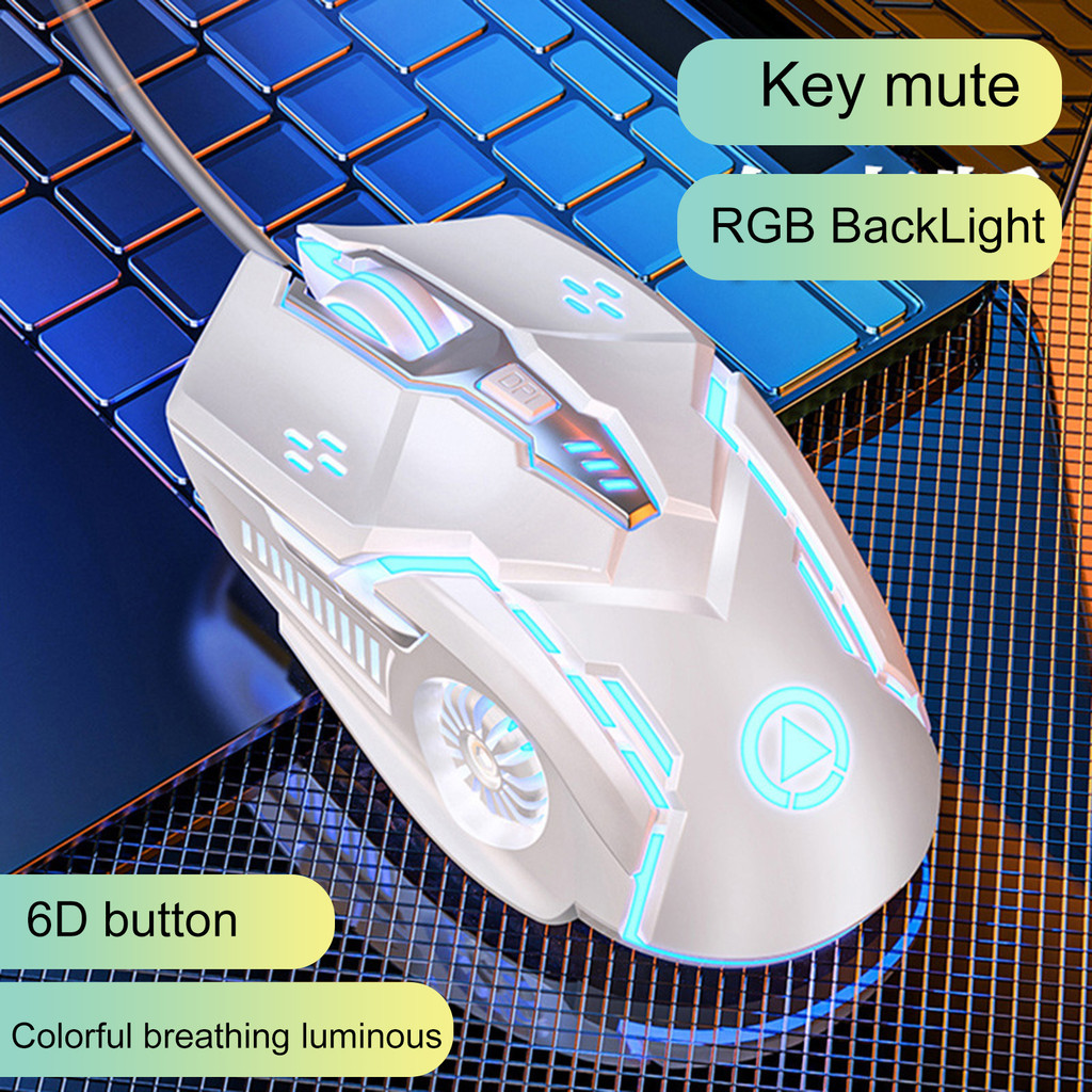 seafeel G5 Mouse Com Fio RGB BackLight Mute Acessórios De Computador Ergonômico USB 3200DPI E-Sports Mecânico Para Lapto