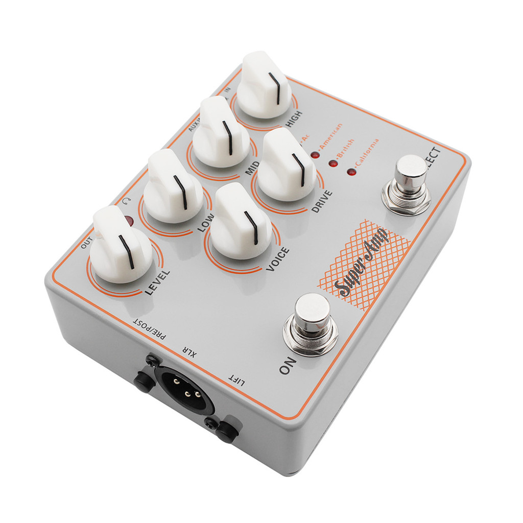 [PET2] Pedal Simulador De Amplificador De Guitarra 4 Em 1 DI Box Entrada AUX Saída De Fone De Ouvido Caixa De Metal Gabi