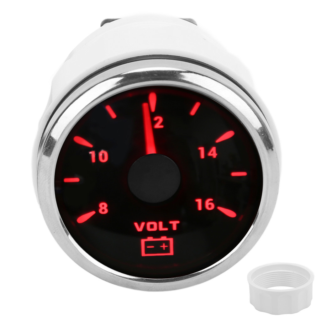 Telbr 52mm Medidor De Tensão Marinha 8-16V Ponteiro 7 Cores Backlight IP67 Voltímetro À Prova Dip67 Água Para Barco RV C