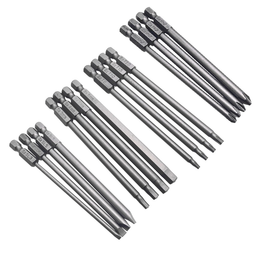 NSRE_Hot4pcs 1/4 Hex Shank 100mm Brocas De Chave De Fenda Longas Para Torx/Hexagonal/Cruz /