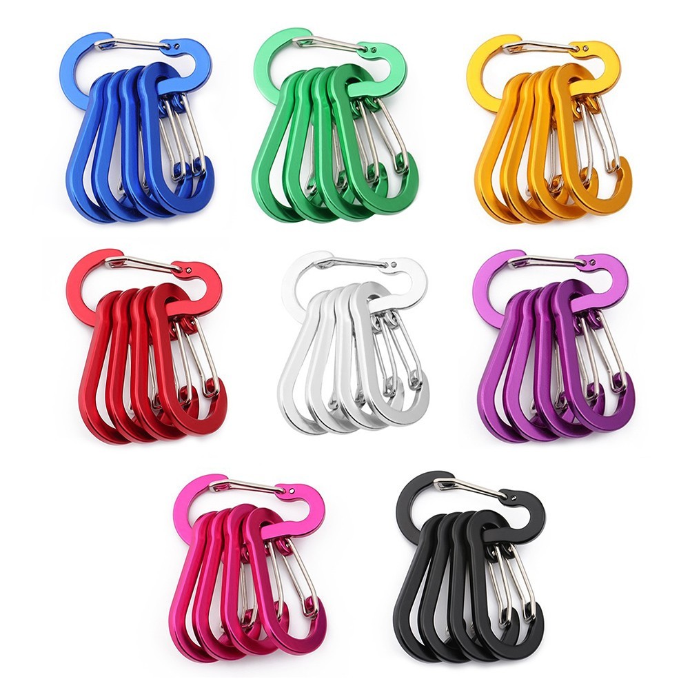 [SPML] 5 PCS Clipes Leves De Mosquetão Para Chaveiro De Liga De Alumínio Atividades Ao Ar Livre