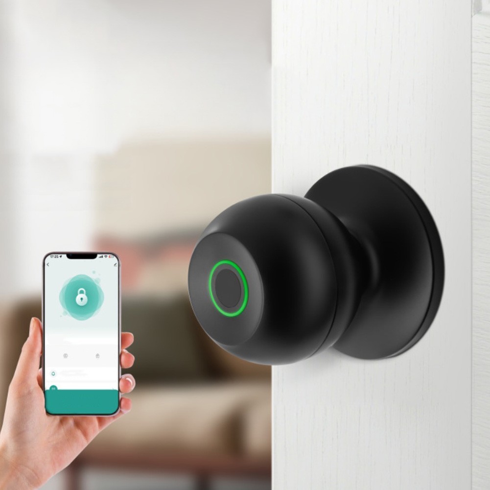 Fechadura Em Forma De Bola De Aço Inoxidável Com Impressão Digital Para Salas De Portas De Escritório De Apartamentos em Oferta na Shopee