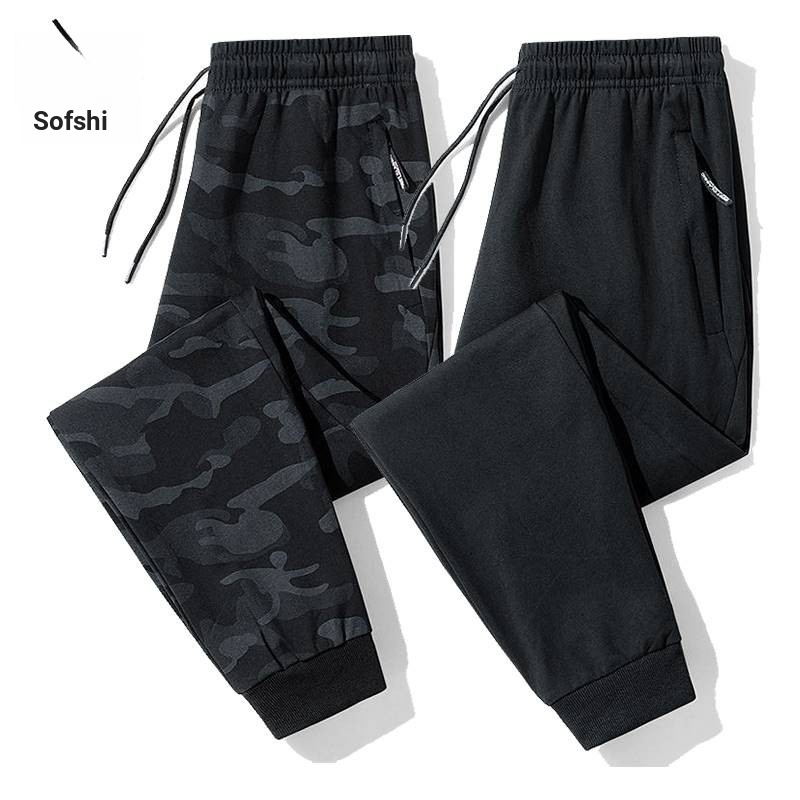 Camuflagem calças esportivas dos homens primavera outono inverno solto-encaixe calças casuais Sweatpants calças comprida