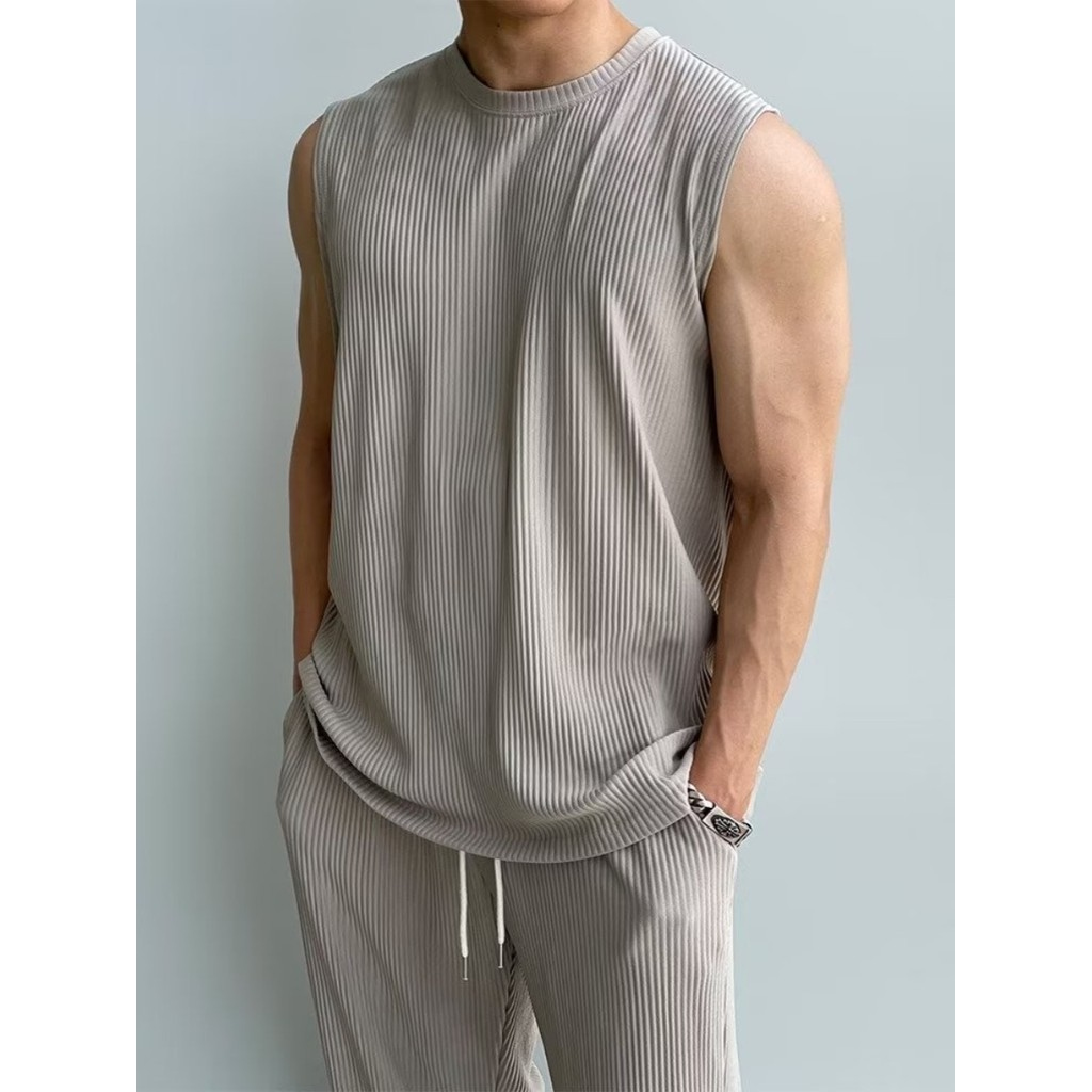 Americano resistente cara colete calças terno esportivo muscular masculino treinamento de Fitness sem mangas camiseta ma